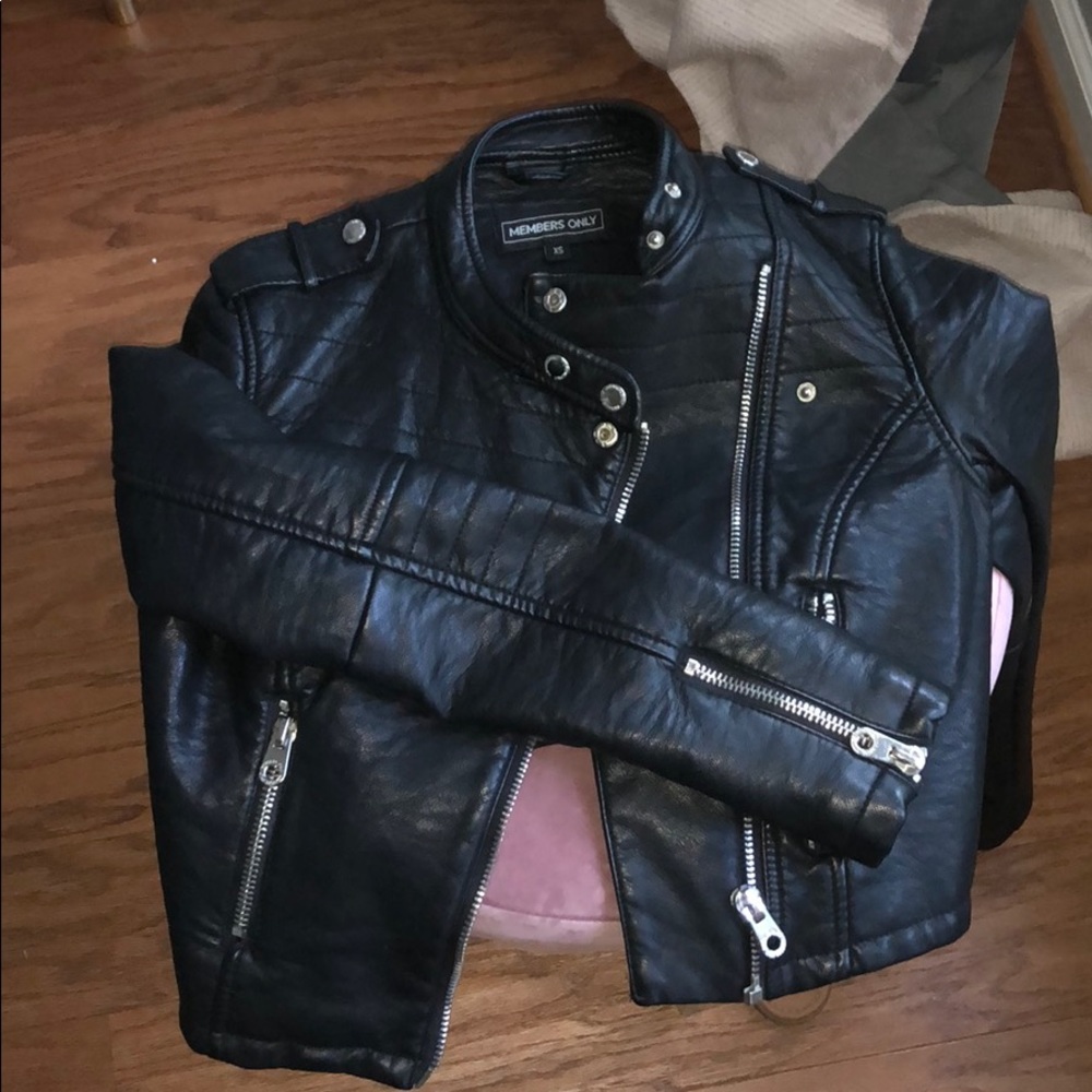 Members Only Leather like jacket size XS